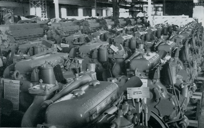 1958 factory photo with 71 series and 110 series engines